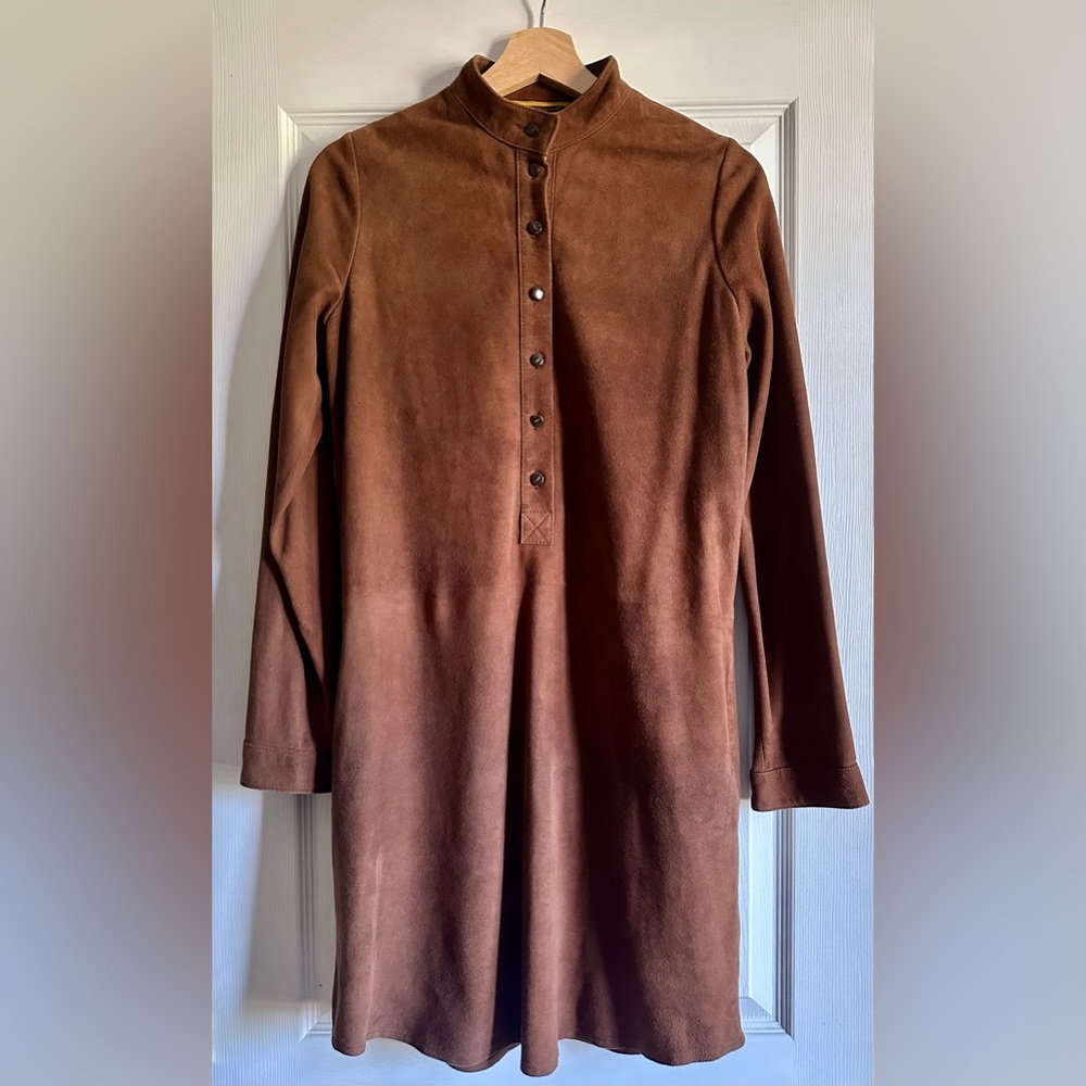 NWT Henley Mellon Luxurious Leather Suede Dress